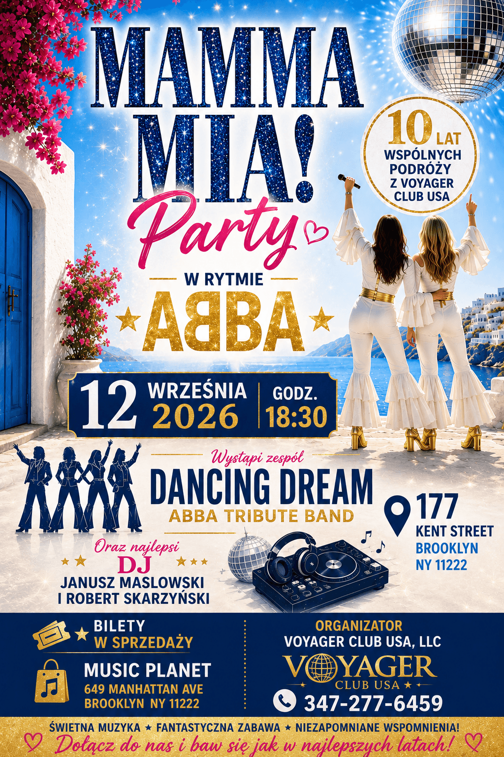 Mamma Mia Party w rytmie ABBA w Centrum Polsko-Słowiańskim: Sobota,12 Września, 18:30, 177 Kent St