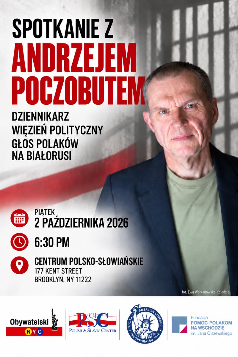Spotkanie z Andrzejem Poczobutem- Dziennikarzem i więźniem politycznym- Piątek, 2 Października, 6:30pm, 177 Kent St.