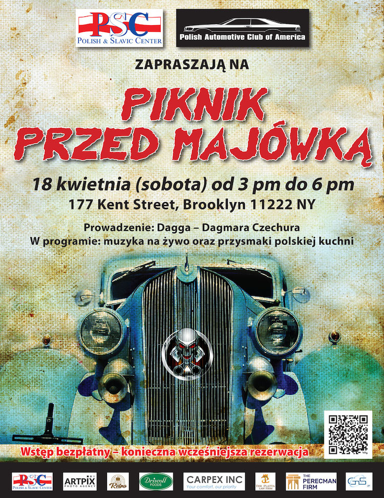 Piknik przed majówką, Sobota, 18 kwietnia, godz. 3-6PM, 177 Kent Street