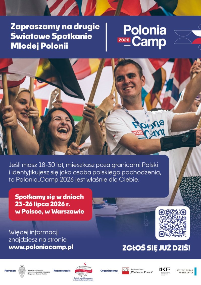 POLONIA_CAMP 2026- Druga edycja wyjątkowego spotkania młodej Polonii w Warszawie: 23-26 lipca